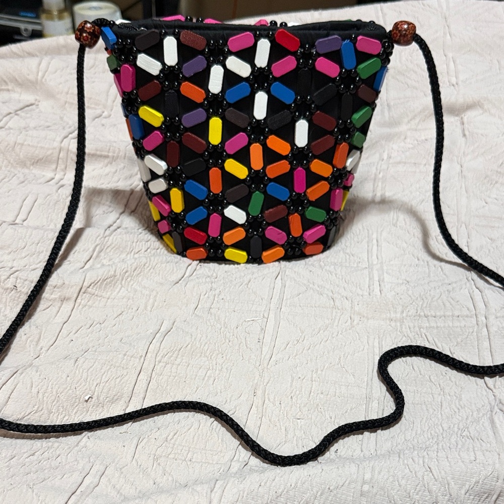 African Colorful wooden Beaded Women's Bag New